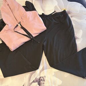 Pink Hoodie and Charcoal Gray Joggers Set